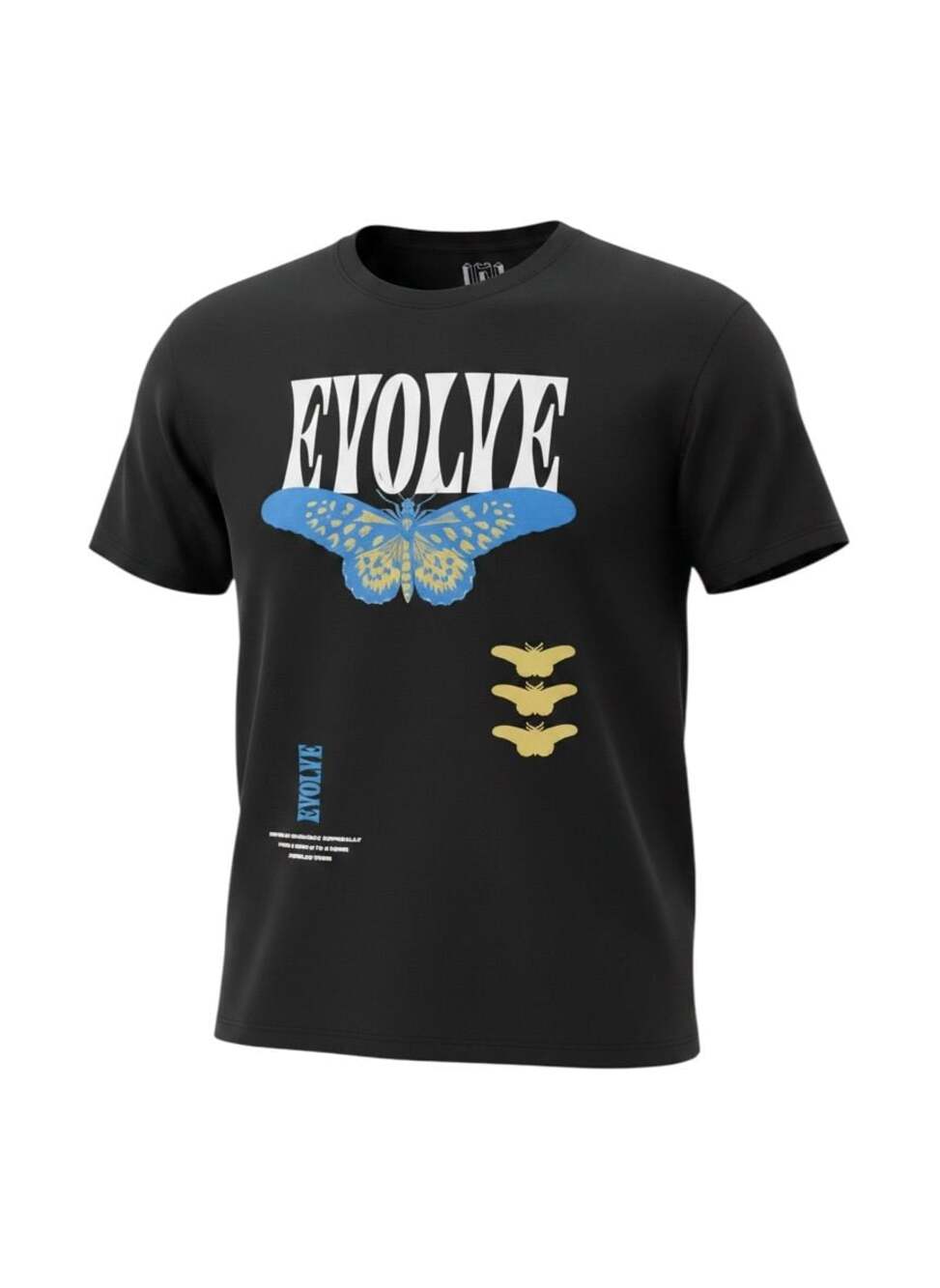Isaac Morris Ltd Evolve Butterfly Graphic T-Shirt Black